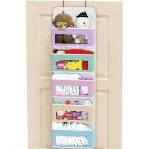 Over Door Hanging Organizer 5 Pocket Clear Window Storage for Bedroom Bathroom